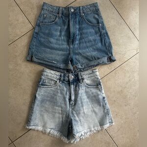 H&M Blue and Light Blue Jean Shorts Set